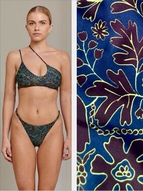 ACACIA Set - Zael One Shoulder Bikini Top & Ralphy Cheeky Bottoms in Oni - M